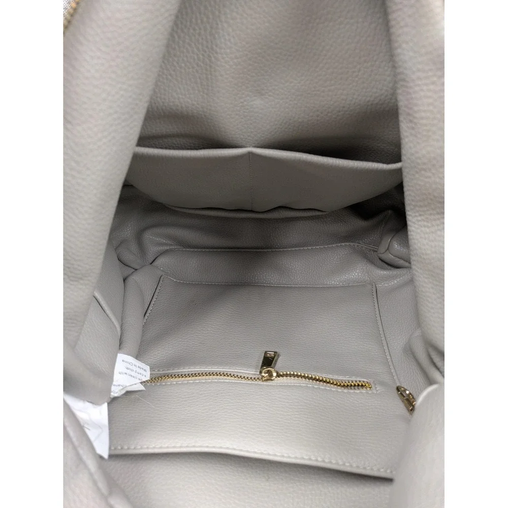 Fawn Design Gray Faux Leather Large Baby Diaper Bag Backpack Messenger Girls